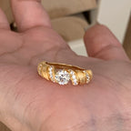 Five-flower rotating copper alloy diamond ring