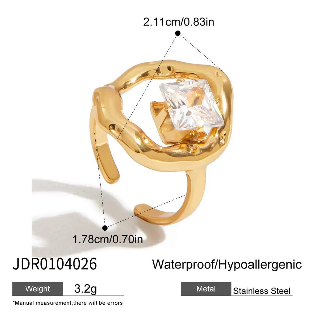 Zircon stainless steel non-fading ring