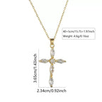 Micro-painted zircon stainless steel cross necklace pendant