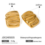 Tiger's eye stainless steel open bracelet earrings