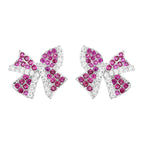 Red Corundum Zircon Flower Copper Alloy Set