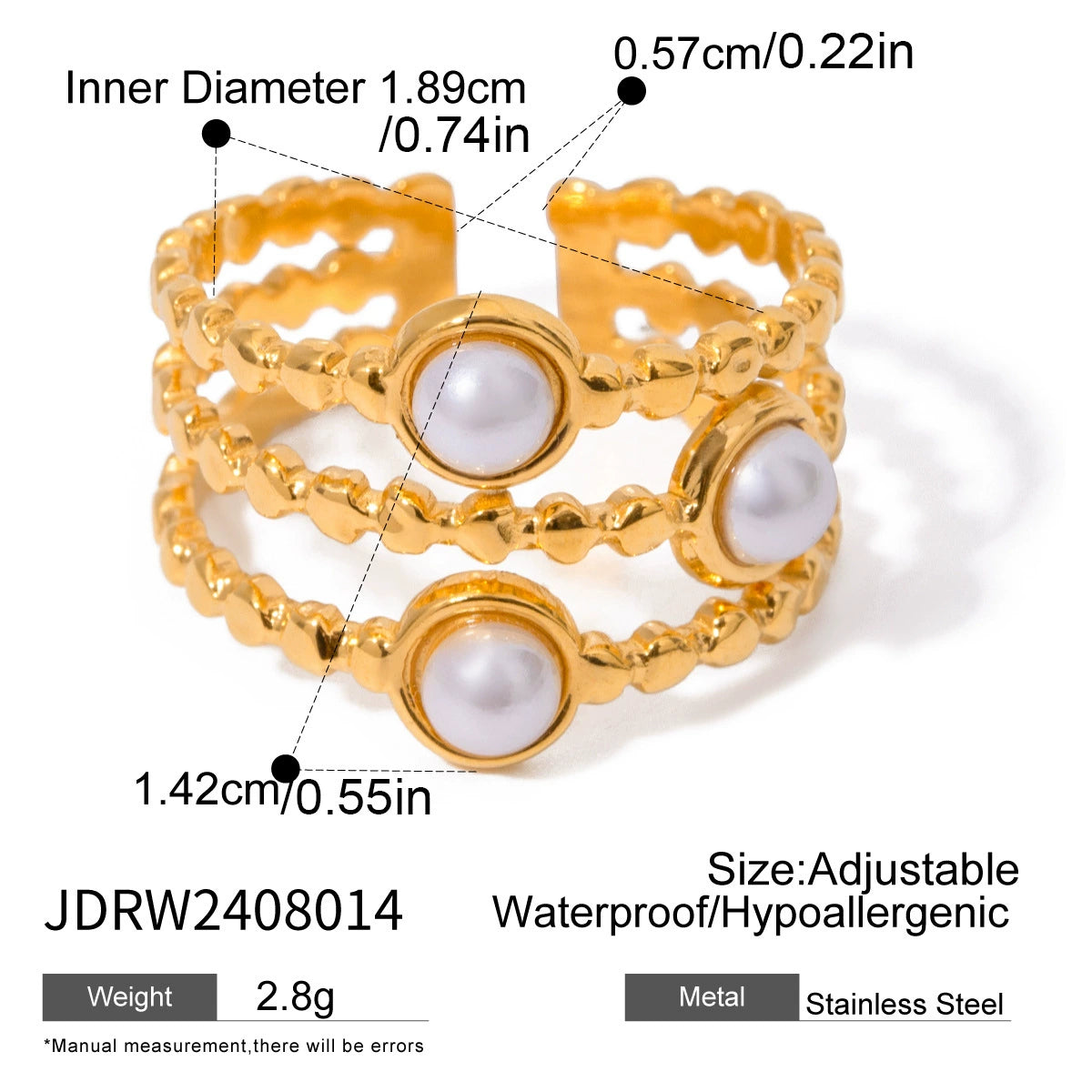 Natural stone stainless steel high-grade non-fading ring