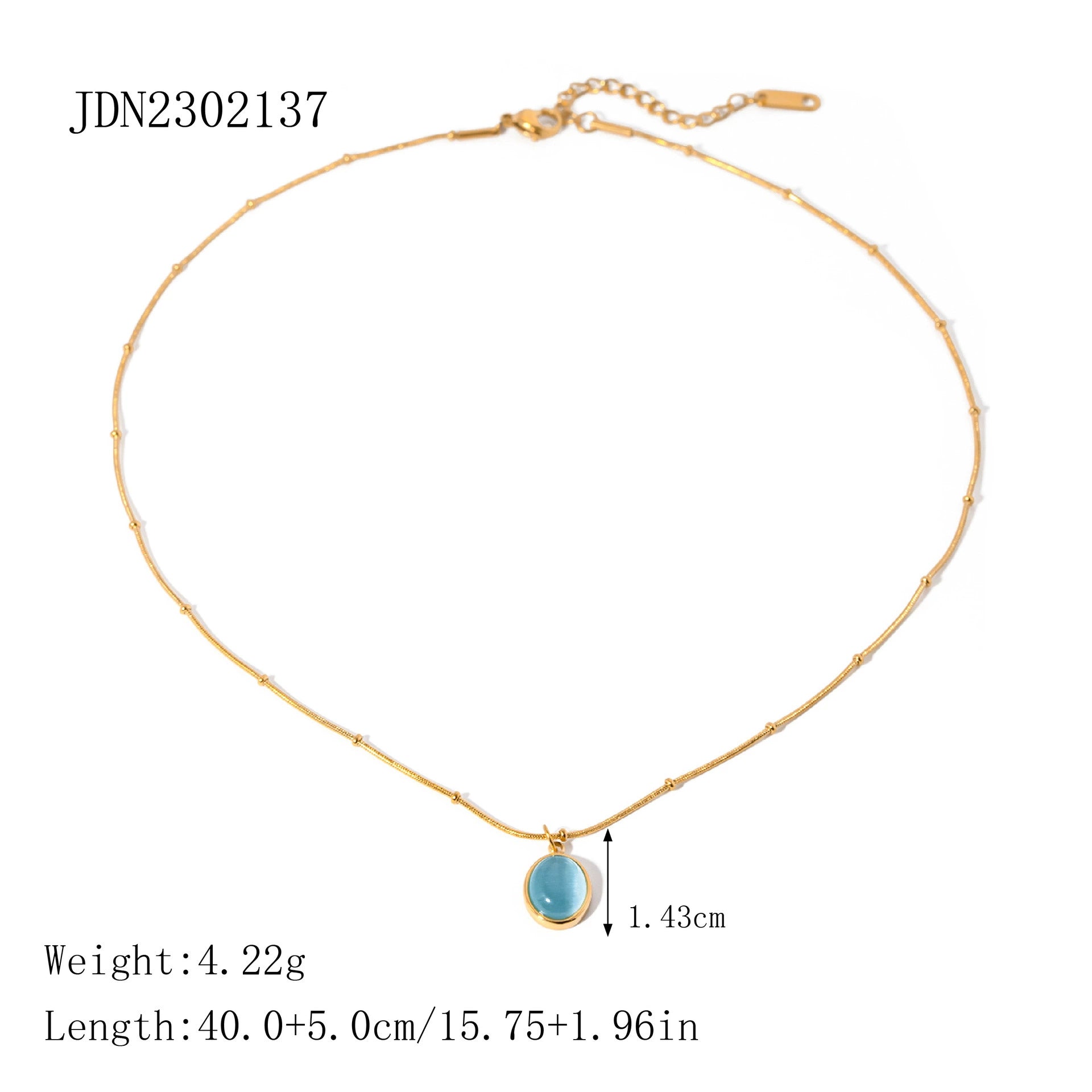 Pearl Tiger Eye Colorfast Stainless Steel Clavicle Necklace