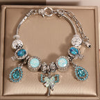 Vintage Sky Blue Series Glass Alloy Bracelet