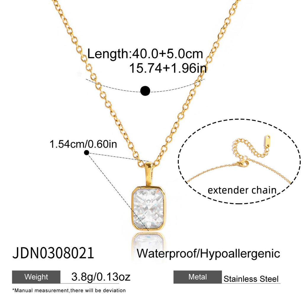 18k stainless steel zircon necklace that won't fade