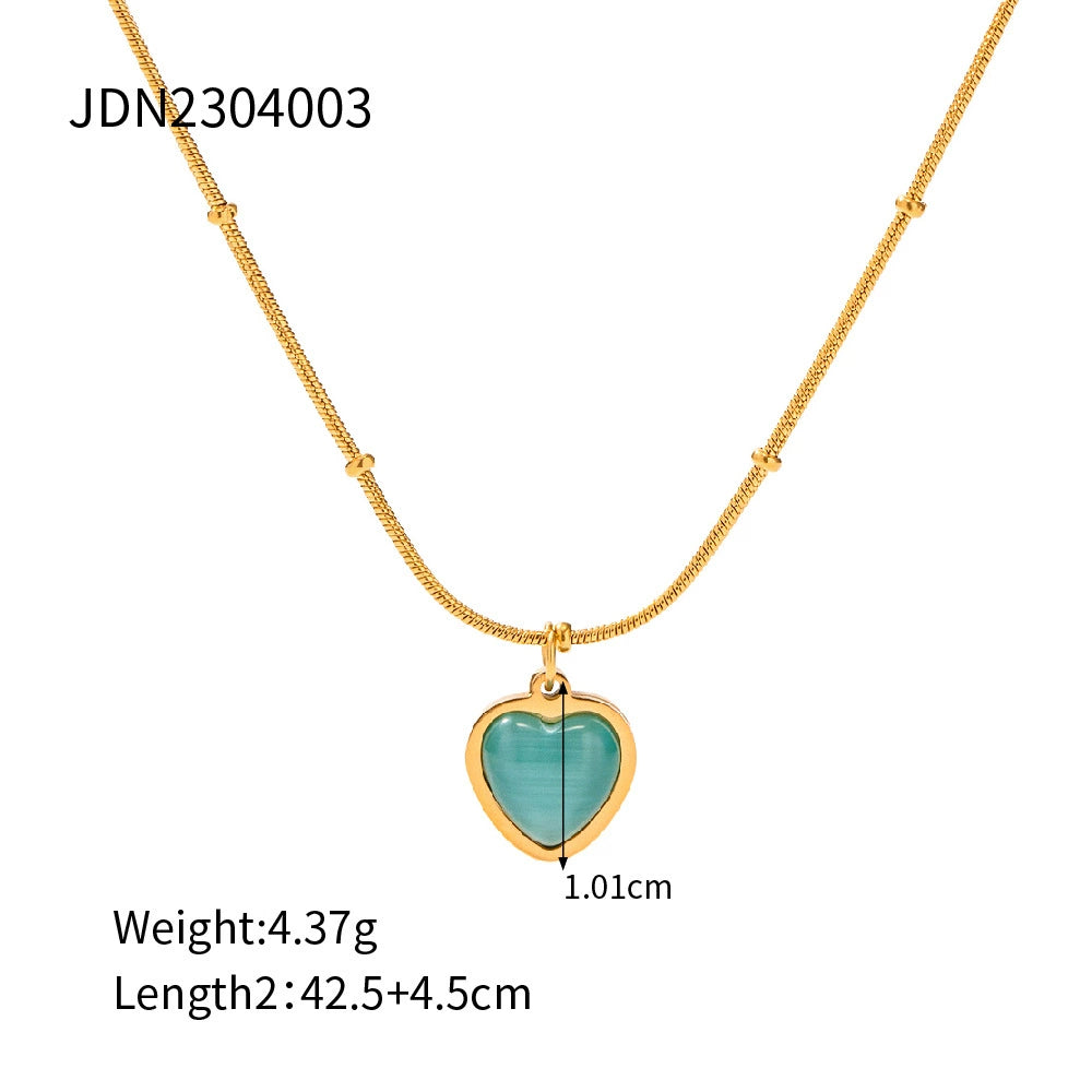 High-end stainless steel heart necklace