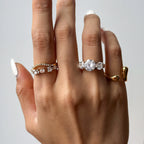 Zircon stainless steel non-fading ring