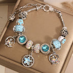 Vintage Sky Blue Series Glass Alloy Bracelet