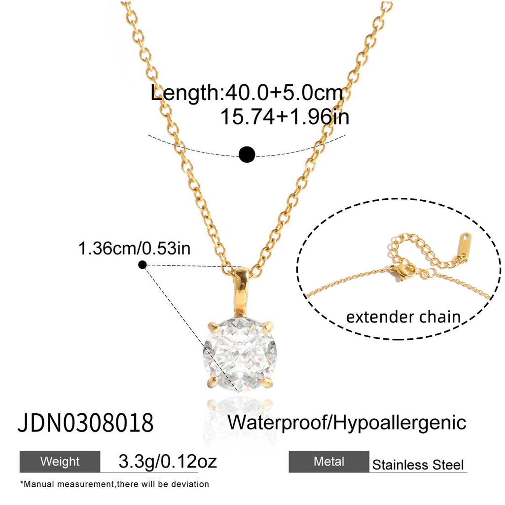 18k stainless steel zircon necklace that won't fade