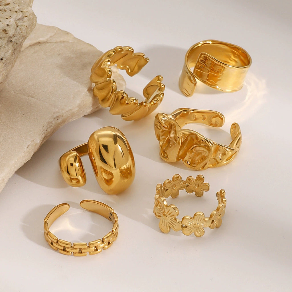 Stainless steel vintage heart ring