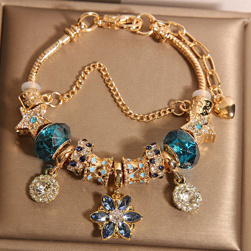 Vintage Gold Series Glass Alloy Bracelet