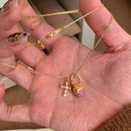 Brushed Pine Cone Cross Full Diamond Copper Alloy Necklace