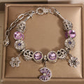 Vintage Purple Series Glass Bead Alloy Bracelet