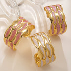 Oil-drop style versatile stainless steel open bracelet