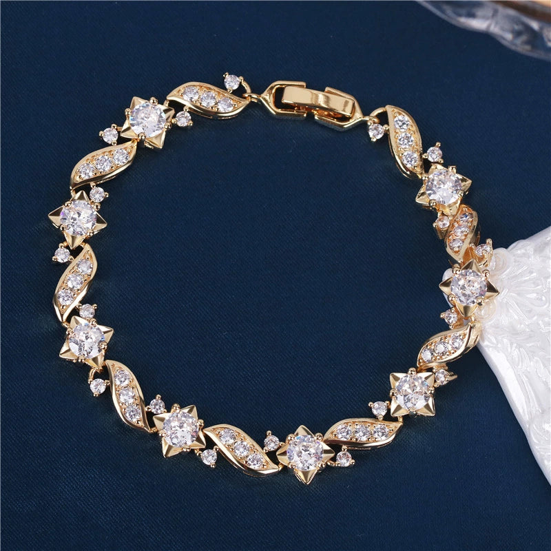 Copper Zircon Rainbow Fashion Copper Alloy Bracelet