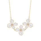 Oil-drop flower elegant stainless steel necklace and bracelet