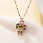 Christmas Tree Stainless Steel Micro-Inlaid Zircon Necklace