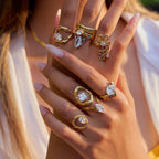 Zircon stainless steel non-fading ring