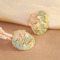 Oil Drop Shell Stainless Steel Starfish Conch Earrings