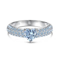 925 Silver Sweet Rainbow Barbie Heart Zircon Ring
