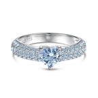 925 Silver Sweet Rainbow Barbie Heart Zircon Ring