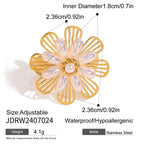 Natural stone stainless steel high-grade non-fading ring