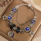 Vintage Deep Blue Series Glass Alloy Bracelet