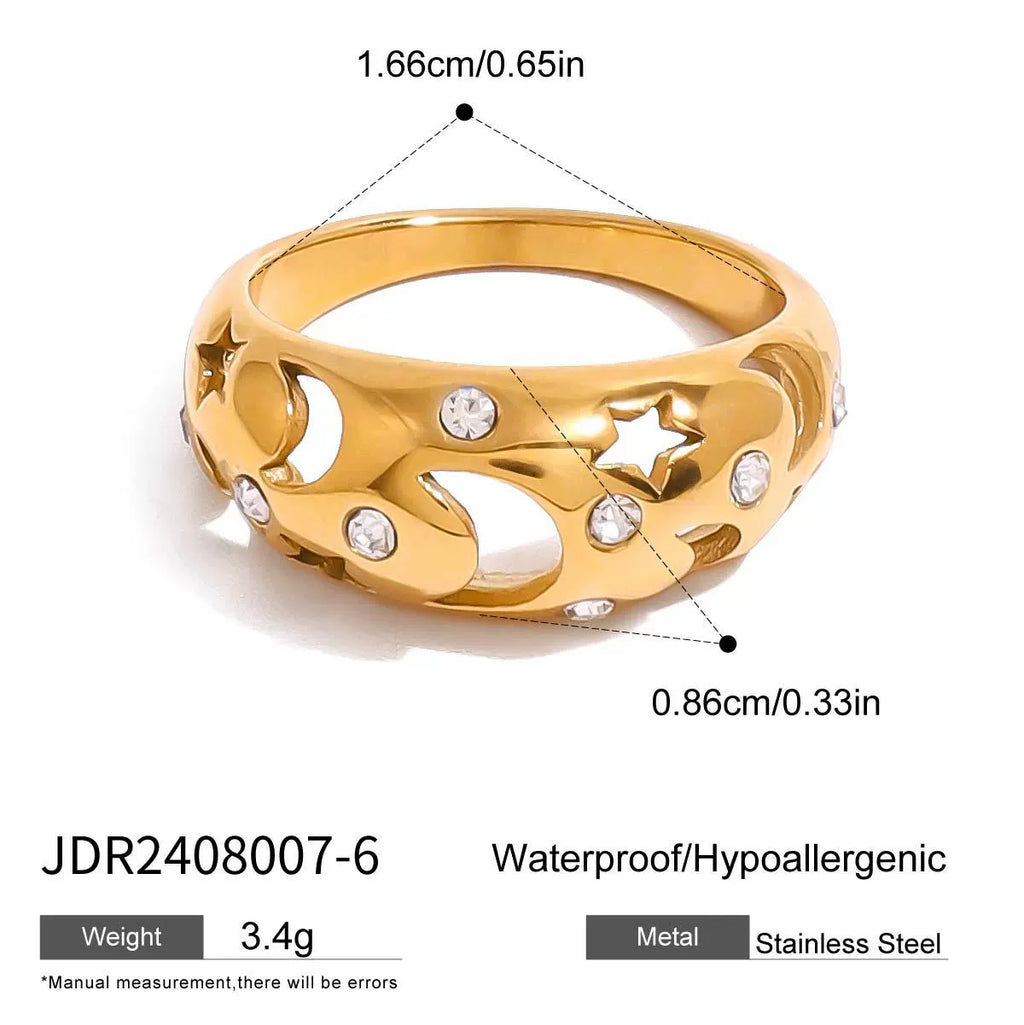 Natural stone stainless steel high-grade non-fading ring