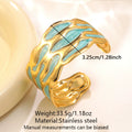 Oil Drop Oil Painting Style Versatile Stainless Steel Open Bangle