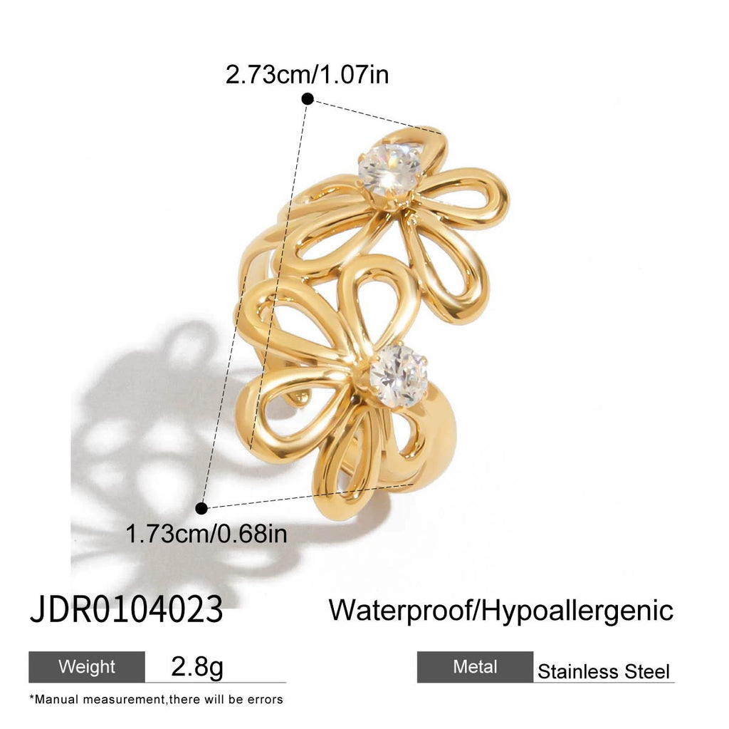 Zircon stainless steel non-fading ring