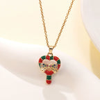 Christmas Tree Stainless Steel Micro-Inlaid Zircon Necklace