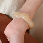 Acrylic Irregular Flower Shaped Geometric Open Bracelet