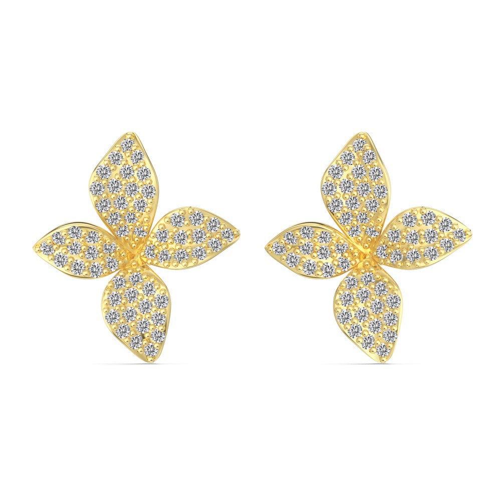 925 Silver Flower Butterfly Full Diamond Three-Piece Set