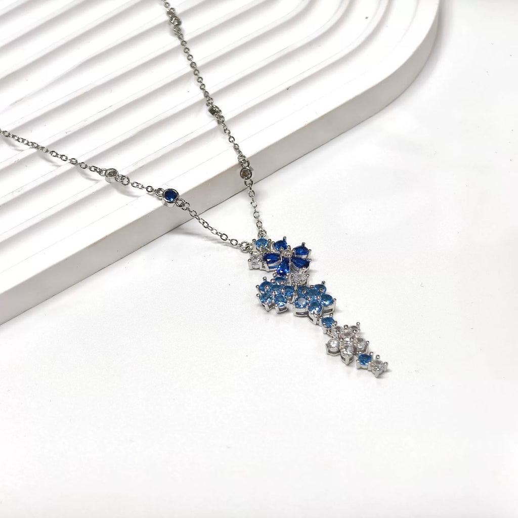 仲夏夜之梦海蓝宝花朵铜合金套装