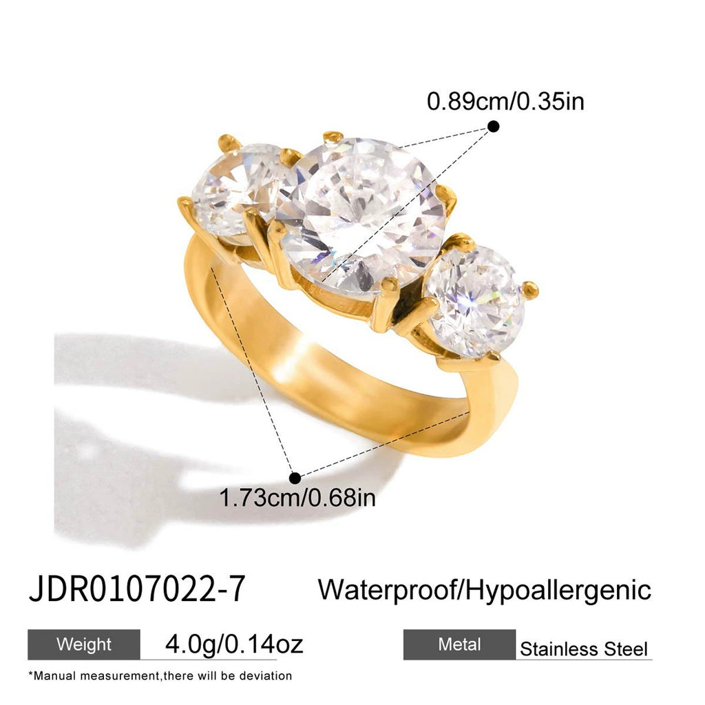 Zircon stainless steel non-fading ring