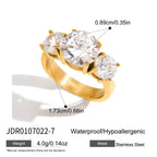 Zircon stainless steel non-fading ring