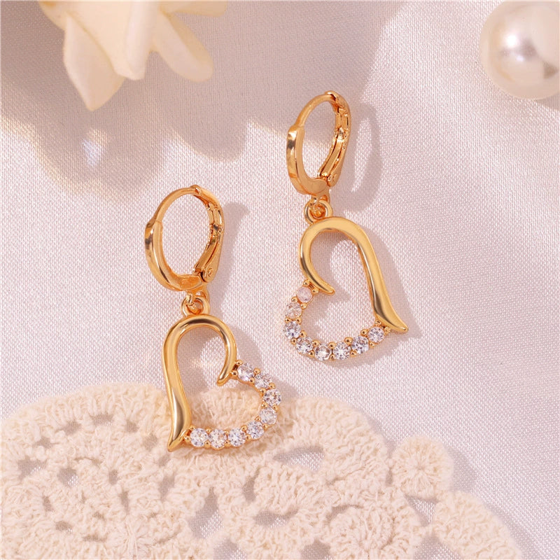 Zircon Colored Crystal Heart-Shaped Zircon Set