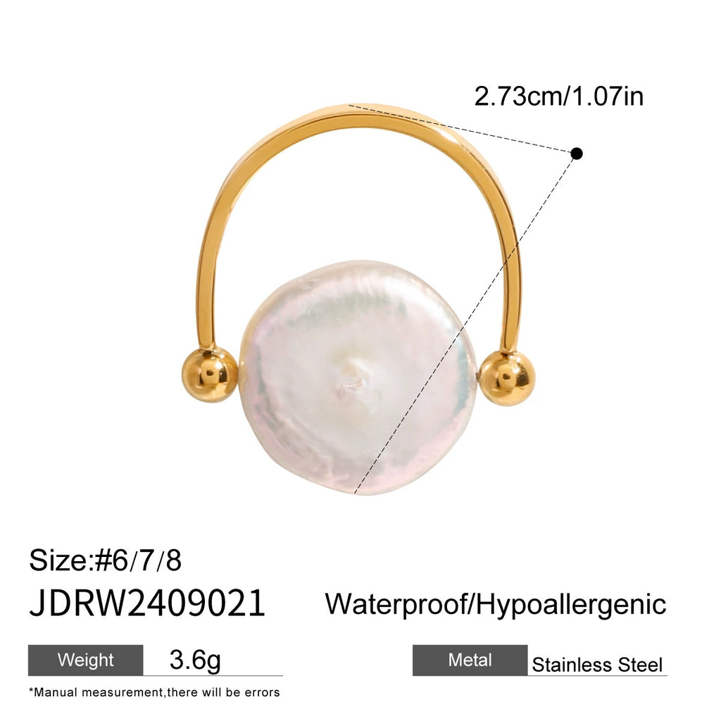 Turquoise Stainless Steel Pearl Ring Bracelet