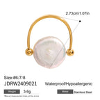 Turquoise Stainless Steel Pearl Ring Bracelet