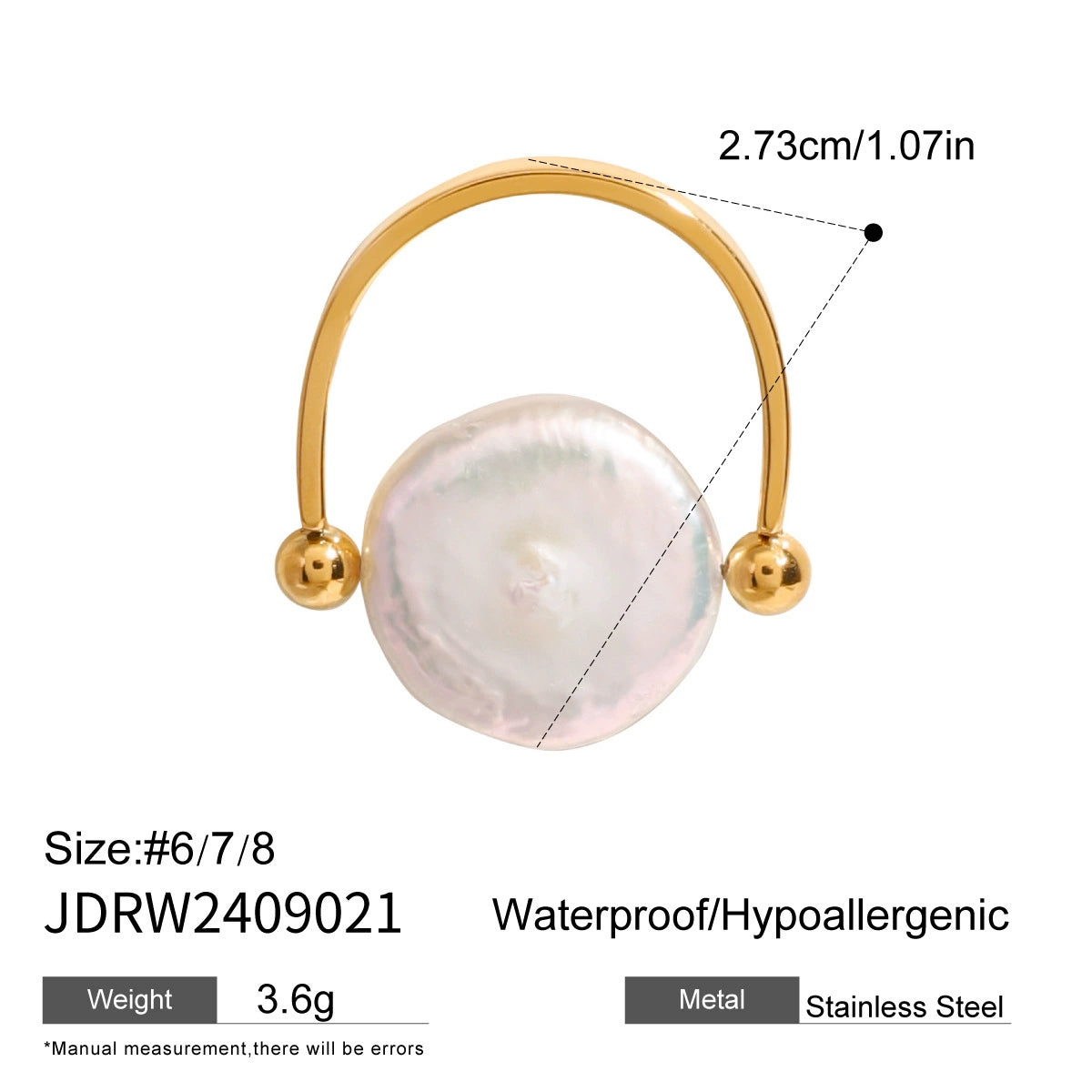 Turquoise Stainless Steel Pearl Ring Bracelet