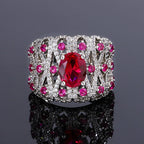 Colored Gemstone Micro-set Zircon Copper Alloy Ring