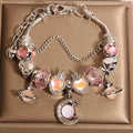 Vintage Pink Series Glass Alloy Bracelet