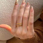 Brushed multi-layered copper alloy ring