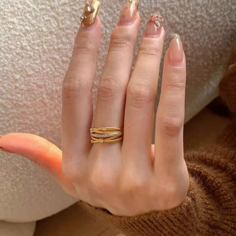 Brushed multi-layered copper alloy ring