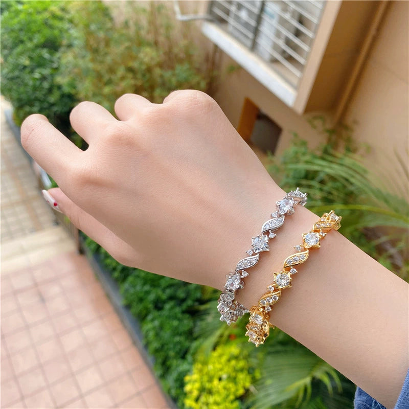 Copper Zircon Rainbow Fashion Copper Alloy Bracelet