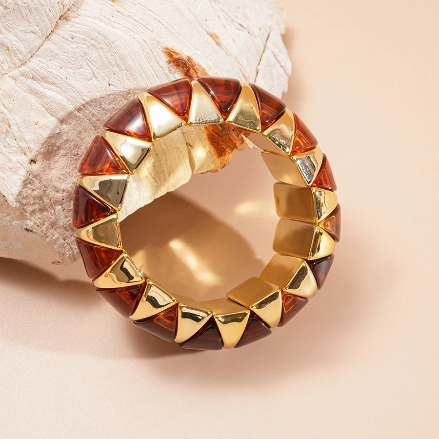 Heavy-duty acrylic gradient diamond elastic bracelet