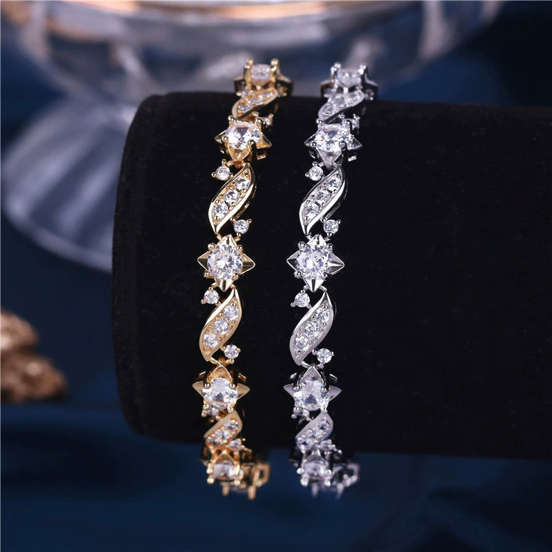 Copper Zircon Rainbow Fashion Copper Alloy Bracelet