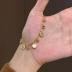 Vintage-style starry copper alloy bracelet
