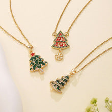 Christmas Tree Stainless Steel Micro-Inlaid Zircon Necklace