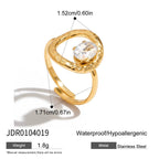 Zircon stainless steel non-fading ring